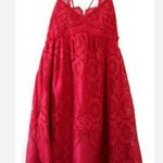 Maeve  Anthropologie Red Lace Summer Moon Dress Womens 10 Strappy Knee Length Photo 1