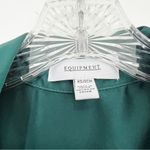Equipment  June Bug Emerald Satin Classic Signature Button Front Top Green XS Photo 6