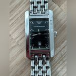 Emporio Armani Vintage Ladies Watch Solid Stainless Bracelet Case Black Dial Photo 1