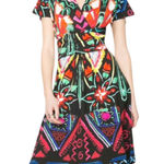 Desigual Cleopatra Faux Wrap Knee Length Dress Bright Bold Colorful Size Medium Photo 0