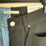 PacSun ‎ Women Size 24 New Eco Black Two-Tone High Waisted Straight Leg Jeans Photo 1