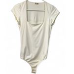 Free People INTIMATELY | M | Square Eyes Cap Sleeve Thong Bodysuit in Cream Photo 6