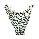 Aerie Bikini Bottom Cheekier High Cut Leopard Print Ivory Black L Photo 1