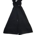 Free People NWT  FP Beach Naomi Jumpsuit in Black Deep V-neck Wide Leg Jersey XS Photo 3