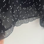 ZARA  polka dot blouse black white tie sleeves size medium crepe Photo 4