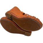 Frye  Brown Leather Corrina Strappy Weave Wedge Platform Heels Size 8 Photo 3