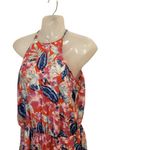 American Eagle Pink Tropical Floral Sleeveless Halter Romper Playsuit Sz Large Photo 3