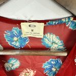 Urban Outfitters Pins & Needles Red Floral Top Womens Medium Short Sleeve Sheer Boho Indie Layer Photo 1