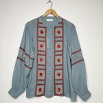 MAISON HOTEL NWT Ninette Navajo Blouse In Bleu Simple In Blue Size Large Photo 1