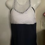 Lorna Jane Womens Size M Navy Blue / White 2 in 1 bra and top Photo 1