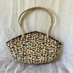 Pandafan Woven Straw Tote, Vintage Basket Mini Bag Brown Photo 1