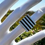 Vintage 925 Sterling Silver Modernist Square Shaped Ring Photo 11