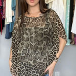 Michael Kors Sheer Leopard Snakeskin Top Photo 0