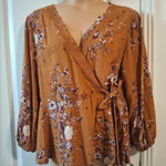 Maurice's  Sz 1X Floral Wrap Blouse Photo 0