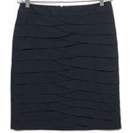 Larry Levine  Black Skirt Womens 8 Tiered Petals Back Slit Career Office Dressy Photo 0