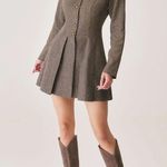 Rihoas Brown Button Pleated Mini Dress Size M Photo 4