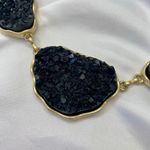 Chunky Structured Black Crystal Stone Statement Short Necklace Photo 1