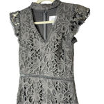 J.O.A. Floral Lace Choker Neck Fit & Flare Dress Charcoal Gray | Size Small NWT Photo 5