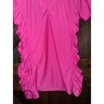 Athleta  Short Sleeve Top Size MT Medium Tall‎ Bright Pink Cinched Sides Photo 2