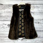 Sanctuary  Faux Fur Vegan Leather Vest Fuzzy Brown Small Photo 0
