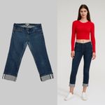 Banana Republic Stretch Y2K Cropped Jeans Womens 27/4 Blue Denim Cuffed Ankle Photo 1