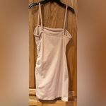 Urban Outfitters Side Ruched Straight Neck Bodycon Mini Dress in Nude Size Small Photo 5