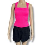 OQQ Womens Bodysuit Sexy Ribbed Square Neck Tummy Control Tank Top Pink Medium Photo 5