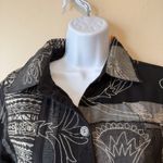 VTG Chico's Design Jacket Black Gray Embroidered Patchwork Art To Wear Size 2 L Size L Photo 2