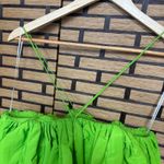 ZARA  Lime Green‎ Voluminous Satin Effect Cropped Top Size Small Photo 4