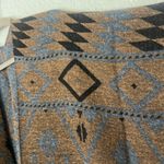 Geometric Patterned Poncho with Fringe Size XL Photo 4