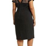 Maggy London Illusion yoke crepe cocktail dress Size 14 With Sheer Sleeves 24W Photo 1