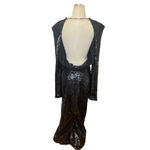 THE ATTICO Sequin Cut Out Chain Neck Gown in Black 42 4 Photo 9