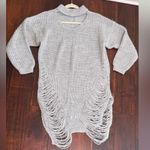 Women's Distressed Loose Relaxed Knit Chunky Oversized Frayed Sweater Tunic Purple Size M Photo 8