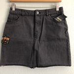 Def Leppard Junk Food Clothing  Washed Out Black Denim Skirt. Size 5 Photo 0