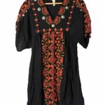 Anthropologie  Rala Embellished Medallion Dress Black & Red V-Neck XSP Photo 6