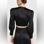 WAYF New black satin tie front top Photo 1