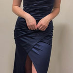 Windsor Navy blue off the shoulder formal dress with slit  New with tags, originally bought for 80 #maxidress #promdress #navy #formal Photo 0