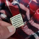 Sim & Sam red blue plaid flannel tie waist cropped flannel size medium Photo 6