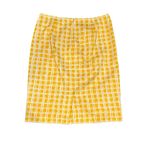 Talbots  Mustard Yellow White Window Pane Geometric Fully Lined Pencil Skirt 8 Photo 3