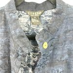 CITRON Santa Monica XL patchwork kimono jacket Blazer Top Silk Button Up Down Blue Photo 2