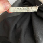 ZARA Dress Faux Leather Crochet Embroidered Slip Mini Black Green Size Small Photo 9