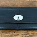 Fossil Black Pebbled Leather Vintage Maddox Classic Key Hole Wallet Photo 0
