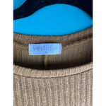 Vestique Women's Brown Ribbed Crop Top S Photo 1