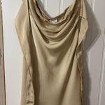 Boutique Cream Satin Dress Tan Size M Photo 3