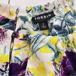 Torrid Purple Yellow Floral Chain Link Georgette Cold Shoulder Top 2X Photo 10