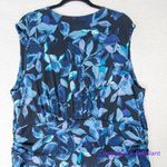 RACHEL Rachel Roy Sleeveless Printed Matte Jersey Dress in Teal Berry Bush, 2X Blue Photo 9