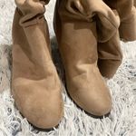 Charlotte Russe suede ruched tan tall heel boots sweater cuffs women Size 10 Photo 5