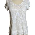 #19 Tribal Jeans Cut Out and embroidered top White Size XS Photo 0
