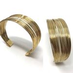 Sterling Silver , gold overlay multi strand cuff, 24.2g Photo 2