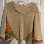 Aldomartins Spain knit artsy boxy cardigan sweater beige sz M Tan Size M Photo 0